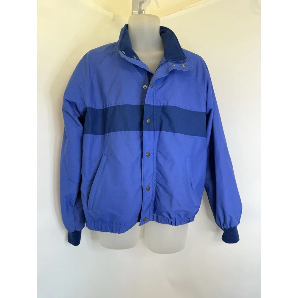 Eastern Mountain Sports EMS Jacket Mens Large Blue Full Zip Mock‎ Neck Pockets